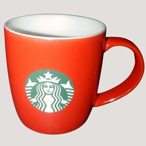 Starbucks Red Ceramic Coffee Mug With Green Logo Design